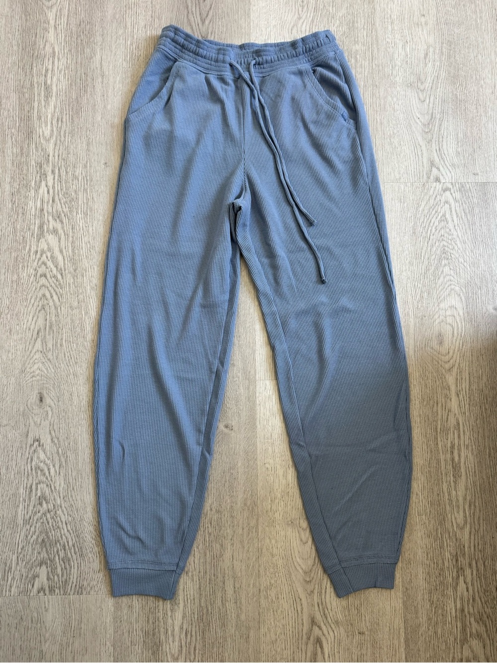 Gilly Hicks Slate Blue Ribbed Drawstring Joggers